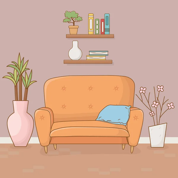 Confortável casa cadeira design vetor ilustrador —  Vetores de Stock