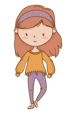 Genç kız karikatür tasarım vector Illustrator