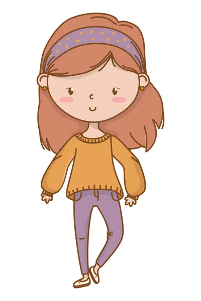 Дівчина-підліток мультфільм дизайн Векторні ілюстратори — стоковий вектор