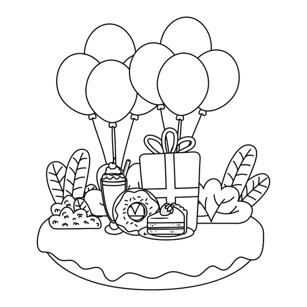 Elszigetelt boldog születésnapot meglepetés design — Stock Vector