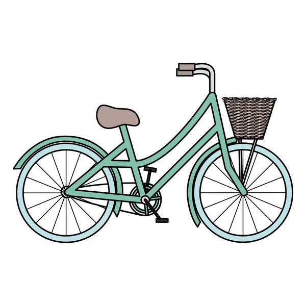 Ρετρό ποδήλατο με εικονίδιο καλάθι — Διανυσματικό Αρχείο