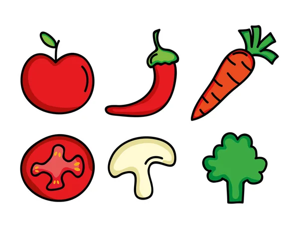 Vegetables fresh healthy food icon — Stock Vector