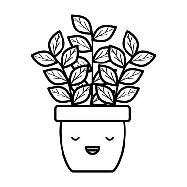 Seramik pot Kawaii karakter ev bitki