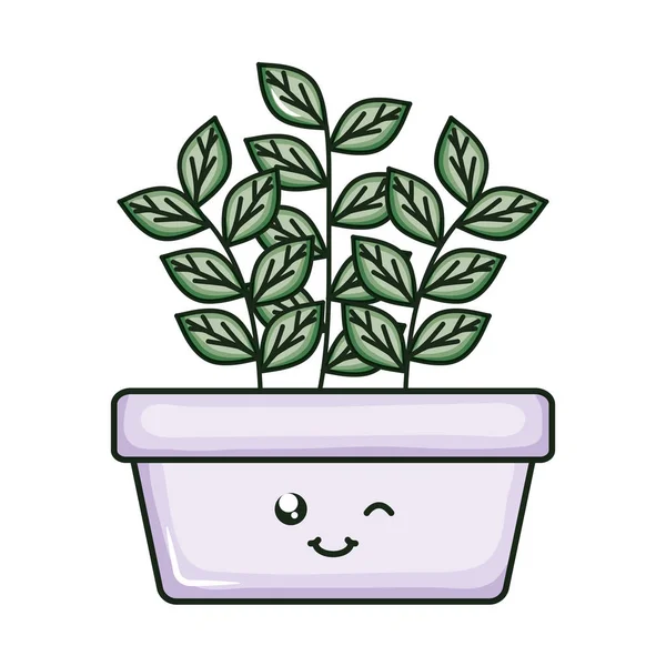 Domovní rostlina kawaii komiksová postava — Stockový vektor
