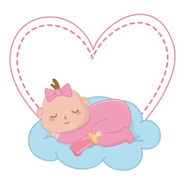 bebek bir bulut vektör illüstrasyon üzerinde uyku