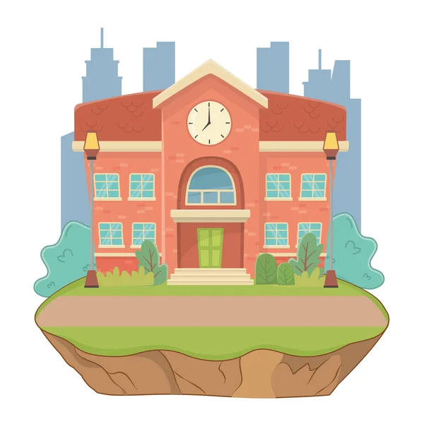 Illustration vectorielle de la conception des bâtiments scolaires — Image vectorielle