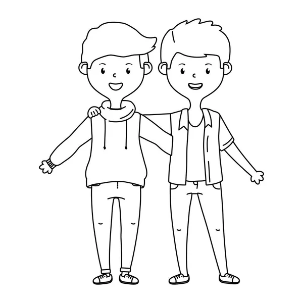 Amigos adolescentes diseño vector ilustración — Vector de stock