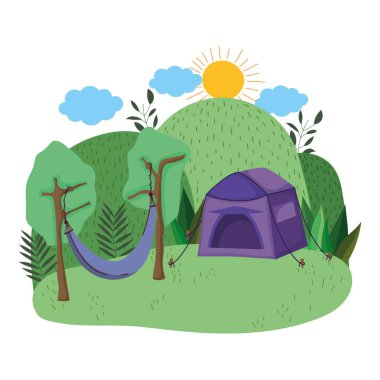 Çadır ve kamp vektör tasarımı