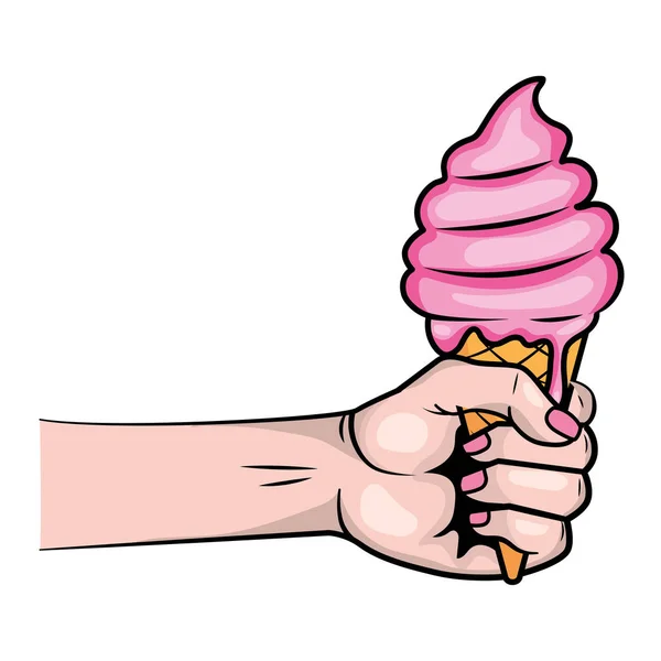 Pop arte sorvete desenho animado —  Vetores de Stock