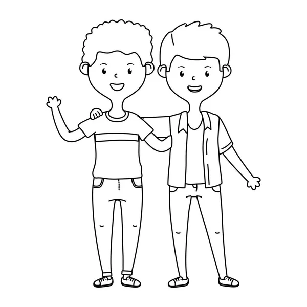 Adolescents amis design illustration vectorielle — Image vectorielle