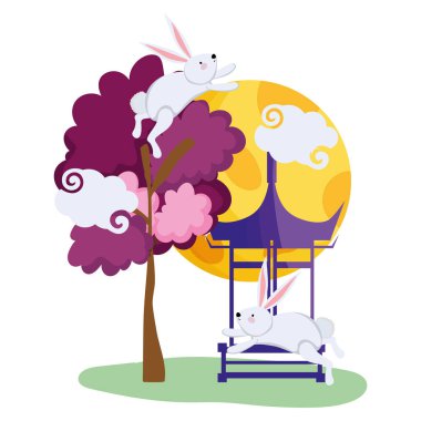 Sonbahar ortası festivali vektör tasarımı