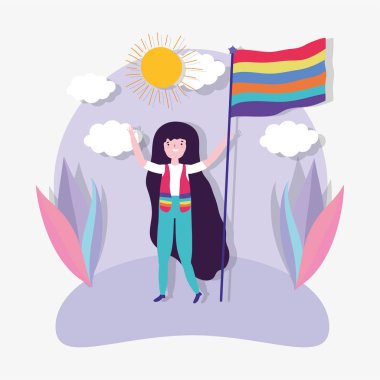 Insanlar topluluğu lgbtq düz tasarım