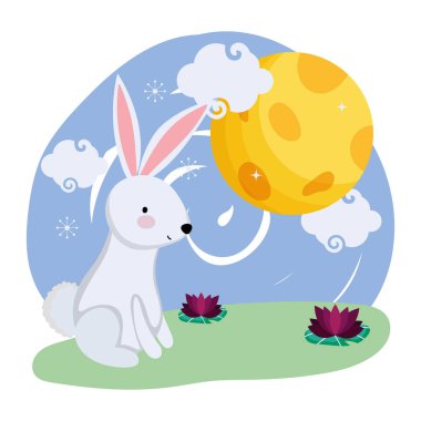 Sonbahar ortası festivali vektör tasarımı