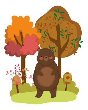 İzole ayı çizgi film vektör tasarımı