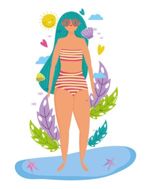 Yaz mayo tasarımı ile kız