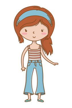 Genç kız karikatür tasarım vector Illustrator