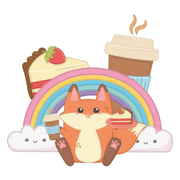 Isolierte kawaii der Fuchs-cartoon-design — Stockvektor