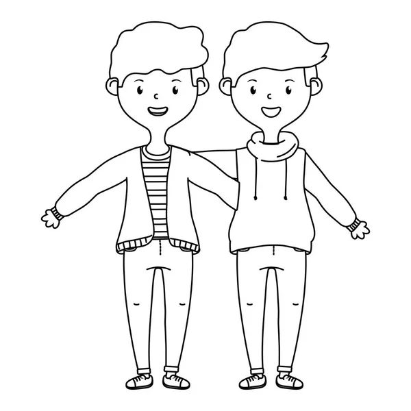 Дизайн друзів-підлітків Векторні ілюстрації — стоковий вектор