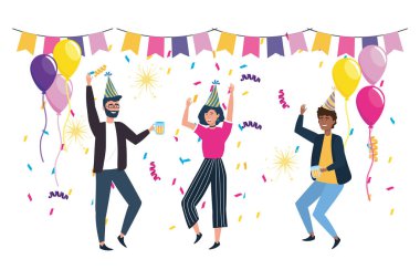 kutlama tasarımında erkek ve kadın