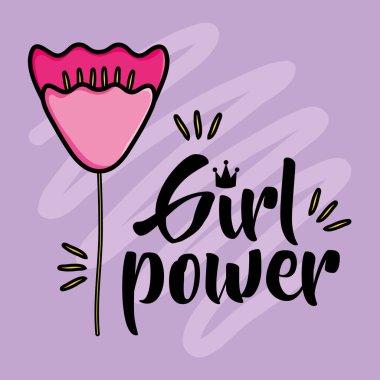 Çiçek süslemeli güçlü kız kartı