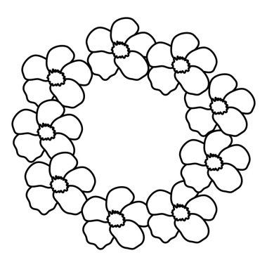 egzotik ve tropik çiçek bahçeleri dairesel çerçeve