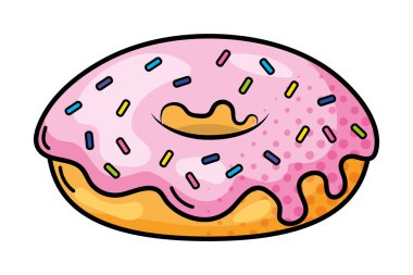 donut simgesi çizgi film vektör çizimi