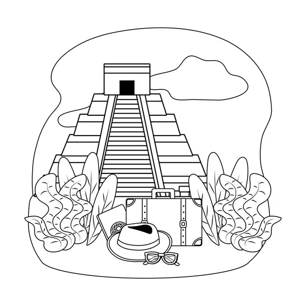 Illustration vectorielle de conception de pyramide de Kukulkan — Image vectorielle