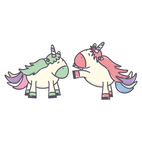 Karakter peri unicorn yang menggemaskan - Stok Vektor