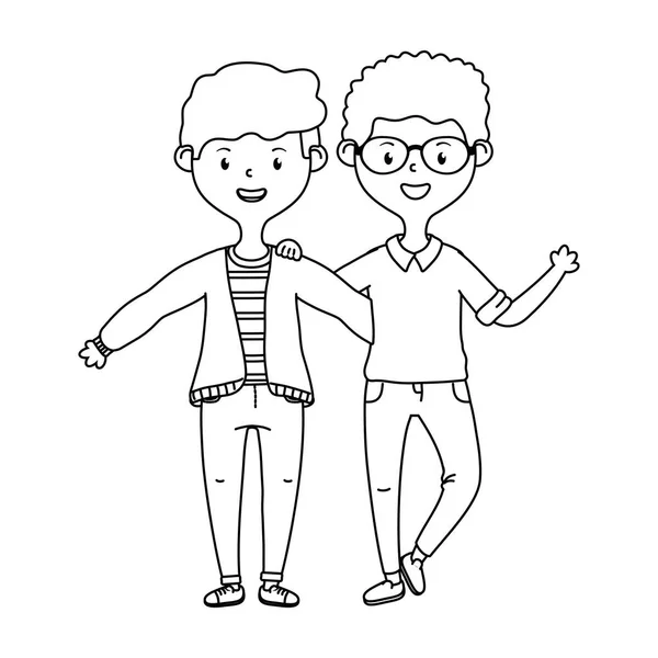 Amigos adolescentes diseño vector ilustración — Archivo Imágenes Vectoriales