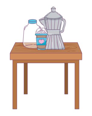 İzole kahve makinesi vektör tasarımı