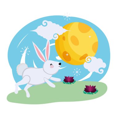 Sonbahar ortası festivali vektör tasarımı