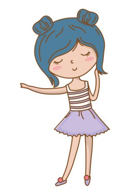 Genç kız karikatür tasarım vector Illustrator