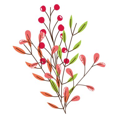 İzole edilmiş yapraklar vektör tasarım çizimi