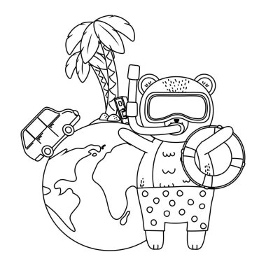 sevimli hayvan karikatür yaz zaman zevk