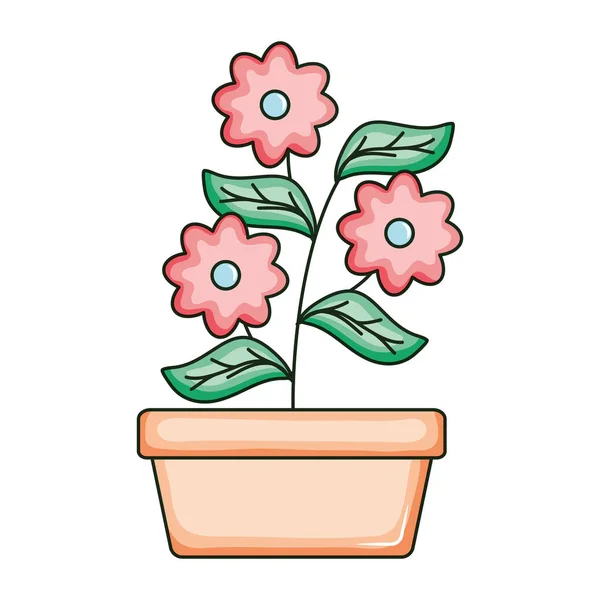 Hermoso jardín de flores en cerámica cuadrada. — Vector de stock