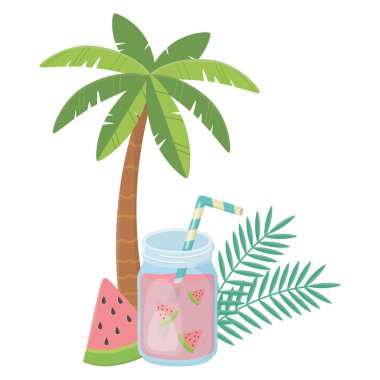 Karpuz suyu içecek tasarım vektör illüstrasyon