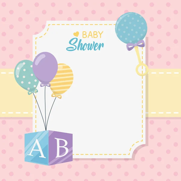 Baby Shower karty z balonami helu — Wektor stockowy