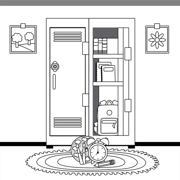 Iskolai tároló és kellékanyagok tervezése — Stock Vector