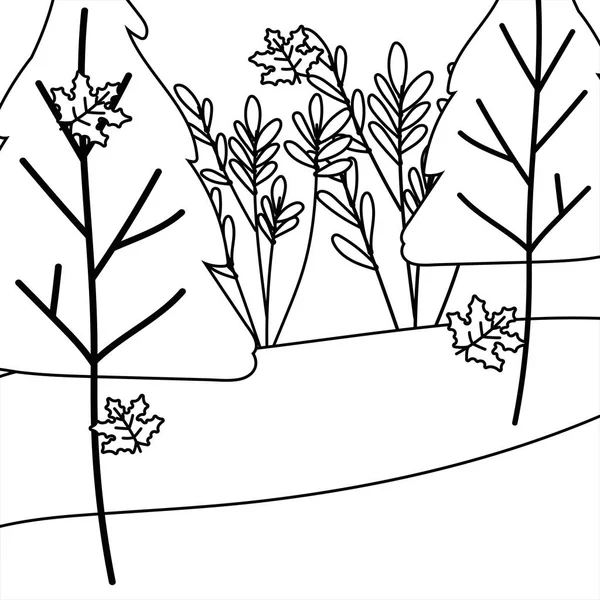 Conception vectorielle d'arbres isolés pour la saison d'automne — Image vectorielle