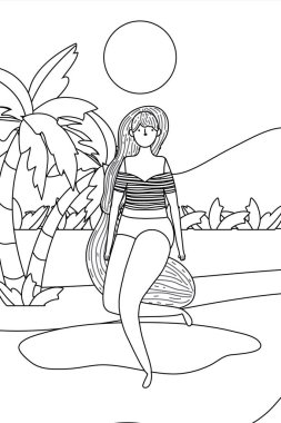 Yaz mayo tasarımı ile kız