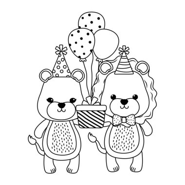 Mutlu doğum günü simgesi tasarımı ile Hayvanlar