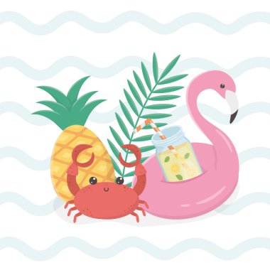 Flaman şamandıralı yaz posteri