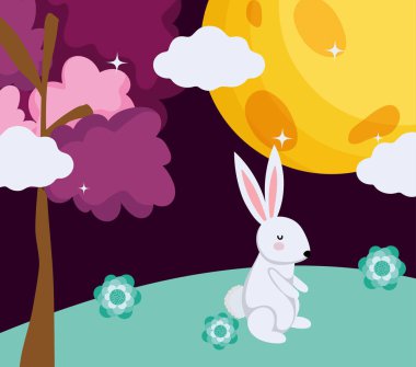 Sonbahar ortası festivali vektör tasarımı