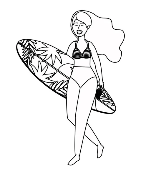 여름 수영복 디자인소녀 — 스톡 벡터