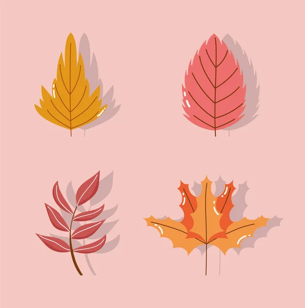 Foliage leaves natural design flat — Stock Vector