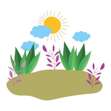 İzole edilmiş soyut ve mevsim çalıları tasarımı