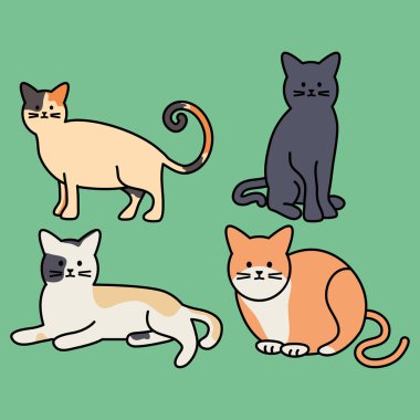 sevimli kediler Maskotlar adorables karakterler