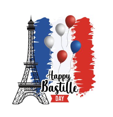 Fransa bayrağı ve kurdelesiyle Eyfel Kulesi