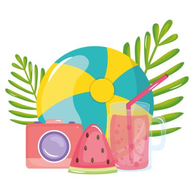 balon ve meyve suyu ile fotoğraf makinesi fotoğraf