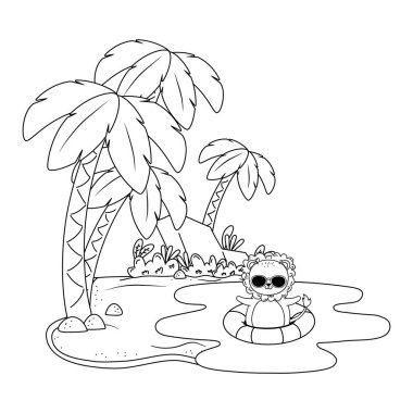 Relax illüstrasyon karikatür vektör yaz